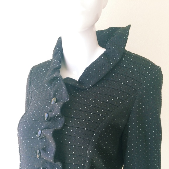 Armani Collezioni Ruffle Polka Dot Blazer Jacket - Picture 4 of 8